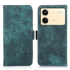 Funda de Cuero Cartera con Soporte Carcasa K09Z para Xiaomi Redmi Note 13R Pro 5G Verde