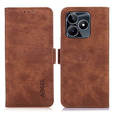 Funda de Cuero Cartera con Soporte Carcasa K10Z para Realme C53 India Marron