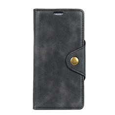 Funda de Cuero Cartera con Soporte Carcasa L01 para Alcatel 3 Negro