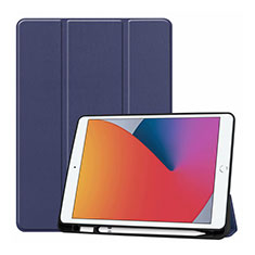 Funda de Cuero Cartera con Soporte Carcasa L01 para Apple iPad 10.2 (2019) Azul