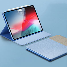 Funda de Cuero Cartera con Soporte Carcasa L01 para Apple iPad Pro 11 (2018) Azul Cielo