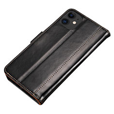 Funda de Cuero Cartera con Soporte Carcasa L01 para Apple iPhone 11 Negro