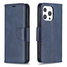 Funda de Cuero Cartera con Soporte Carcasa L01 para Apple iPhone 13 Pro Max Azul