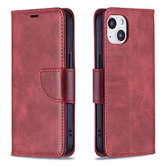 Funda de Cuero Cartera con Soporte Carcasa L01 para Apple iPhone 13 Rojo