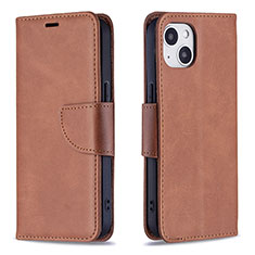 Funda de Cuero Cartera con Soporte Carcasa L01 para Apple iPhone 15 Marron