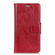 Funda de Cuero Cartera con Soporte Carcasa L01 para Asus Zenfone 5 Lite ZC600KL Rojo