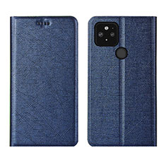 Funda de Cuero Cartera con Soporte Carcasa L01 para Google Pixel 5 Azul