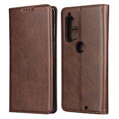 Funda de Cuero Cartera con Soporte Carcasa L01 para Motorola Moto Edge Plus Marron