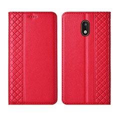 Funda de Cuero Cartera con Soporte Carcasa L01 para Nokia 1.3 Rojo