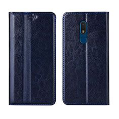 Funda de Cuero Cartera con Soporte Carcasa L01 para Nokia C3 Azul Real