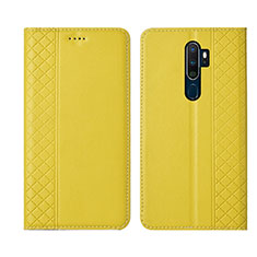 Funda de Cuero Cartera con Soporte Carcasa L01 para Oppo A11X Amarillo