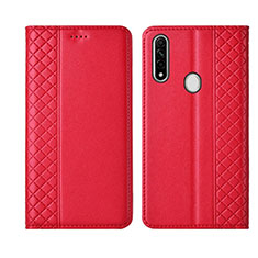 Funda de Cuero Cartera con Soporte Carcasa L01 para Oppo A31 Rojo