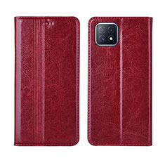 Funda de Cuero Cartera con Soporte Carcasa L01 para Oppo A73 5G Rojo Rosa