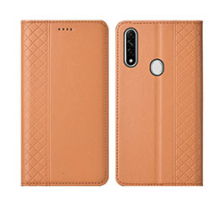 Funda de Cuero Cartera con Soporte Carcasa L01 para Oppo A8 Naranja