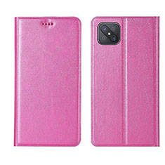 Funda de Cuero Cartera con Soporte Carcasa L01 para Oppo A92s 5G Rosa