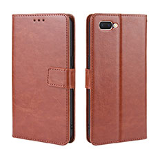 Funda de Cuero Cartera con Soporte Carcasa L01 para Oppo AX5 Marron