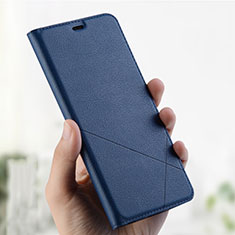 Funda de Cuero Cartera con Soporte Carcasa L01 para Oppo AX7 Azul