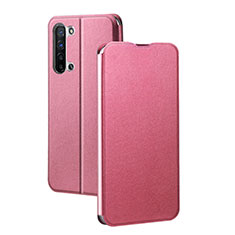 Funda de Cuero Cartera con Soporte Carcasa L01 para Oppo F15 Rosa