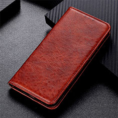 Funda de Cuero Cartera con Soporte Carcasa L01 para Oppo F17 Pro Marron