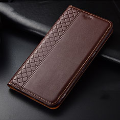 Funda de Cuero Cartera con Soporte Carcasa L01 para Oppo Find X2 Marron