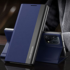 Funda de Cuero Cartera con Soporte Carcasa L01 para Oppo Find X5 5G Azul