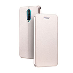 Funda de Cuero Cartera con Soporte Carcasa L01 para Oppo R17 Pro Oro Rosa