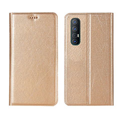 Funda de Cuero Cartera con Soporte Carcasa L01 para Oppo Reno3 Pro Oro