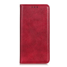 Funda de Cuero Cartera con Soporte Carcasa L01 para Oppo Reno4 4G Rojo