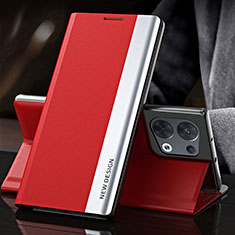 Funda de Cuero Cartera con Soporte Carcasa L01 para Oppo Reno8 Pro+ Plus 5G Rojo