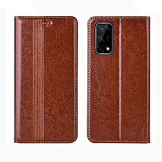 Funda de Cuero Cartera con Soporte Carcasa L01 para Realme Narzo 30 Pro 5G Marron Claro