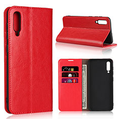 Funda de Cuero Cartera con Soporte Carcasa L01 para Samsung Galaxy A50S Rojo