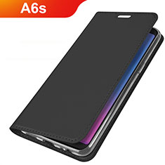 Funda de Cuero Cartera con Soporte Carcasa L01 para Samsung Galaxy A6s Negro