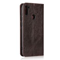 Funda de Cuero Cartera con Soporte Carcasa L01 para Samsung Galaxy M11 Marron