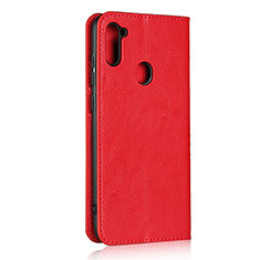 Funda de Cuero Cartera con Soporte Carcasa L01 para Samsung Galaxy M11 Rojo