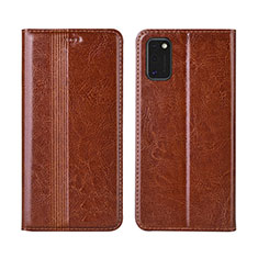 Funda de Cuero Cartera con Soporte Carcasa L01 para Samsung Galaxy M51 Marron Claro