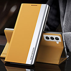 Funda de Cuero Cartera con Soporte Carcasa L01 para Samsung Galaxy S21 FE 5G Amarillo