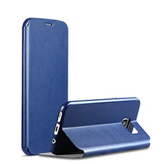 Funda de Cuero Cartera con Soporte Carcasa L01 para Samsung Galaxy S7 Edge G935F Azul