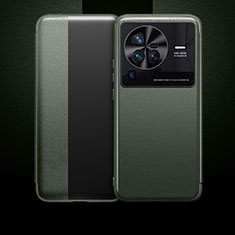 Funda de Cuero Cartera con Soporte Carcasa L01 para Vivo X80 Pro 5G Verde