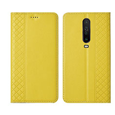 Funda de Cuero Cartera con Soporte Carcasa L01 para Xiaomi Poco X2 Amarillo