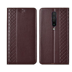 Funda de Cuero Cartera con Soporte Carcasa L01 para Xiaomi Redmi K30 5G Marron