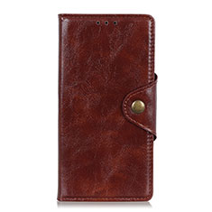 Funda de Cuero Cartera con Soporte Carcasa L01 para Xiaomi Redmi Note 9S Marron