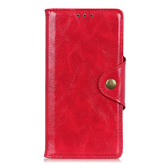 Funda de Cuero Cartera con Soporte Carcasa L01 para Xiaomi Redmi Note 9S Rojo