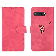 Funda de Cuero Cartera con Soporte Carcasa L01Z para Asus ROG Phone 3 Rosa Roja