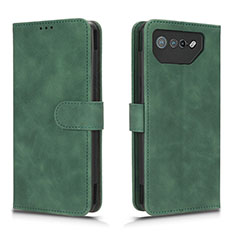 Funda de Cuero Cartera con Soporte Carcasa L01Z para Asus ROG Phone 7 Ultimate Verde