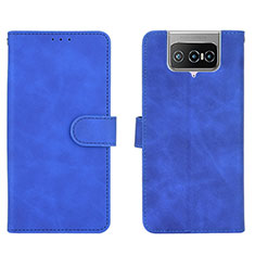 Funda de Cuero Cartera con Soporte Carcasa L01Z para Asus Zenfone 7 Pro ZS671KS Azul