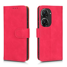 Funda de Cuero Cartera con Soporte Carcasa L01Z para Asus Zenfone 9 Rosa Roja