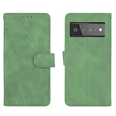 Funda de Cuero Cartera con Soporte Carcasa L01Z para Google Pixel 6 5G Verde