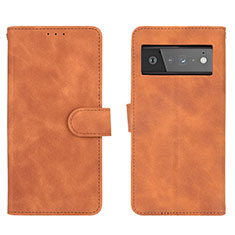 Funda de Cuero Cartera con Soporte Carcasa L01Z para Google Pixel 6 Pro 5G Marron