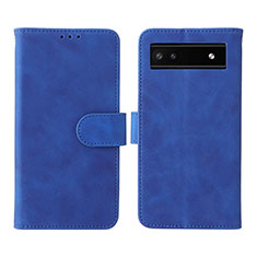 Funda de Cuero Cartera con Soporte Carcasa L01Z para Google Pixel 6a 5G Azul