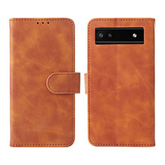 Funda de Cuero Cartera con Soporte Carcasa L01Z para Google Pixel 6a 5G Marron